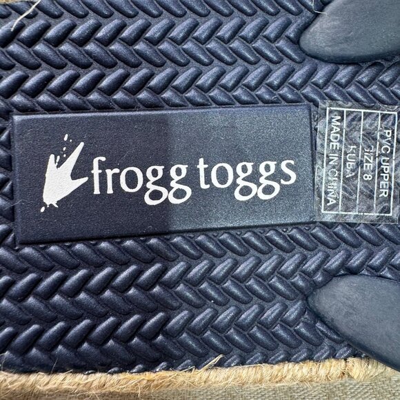 Frogg Toggs Mens Kuba Sandal Size 8 Navy Flip Flops With PVC Upper & Jute Sole - Picture 3 of 7